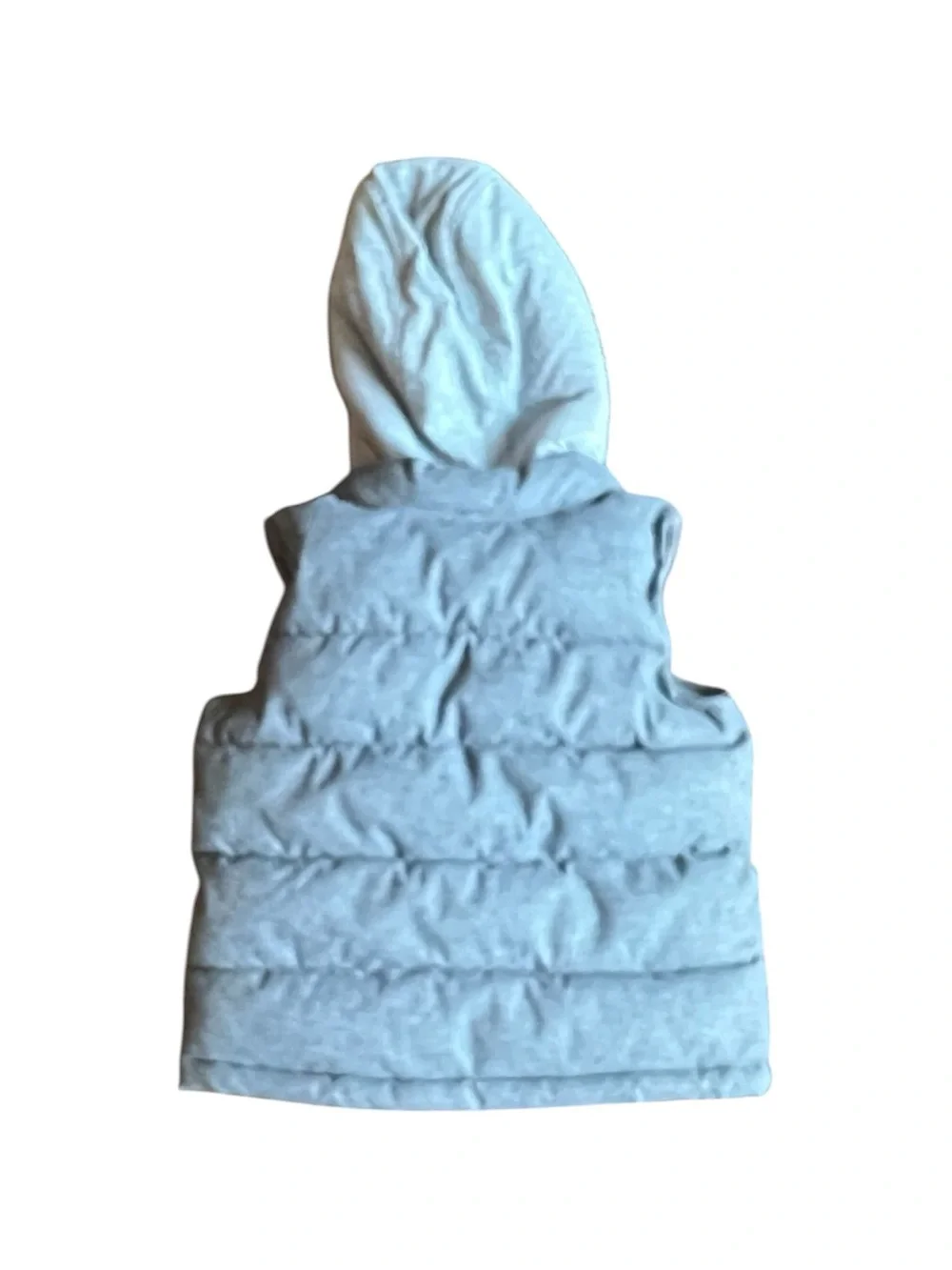 Old Navy Gray Quilted Hooded Puffer Vest, 3T Boys